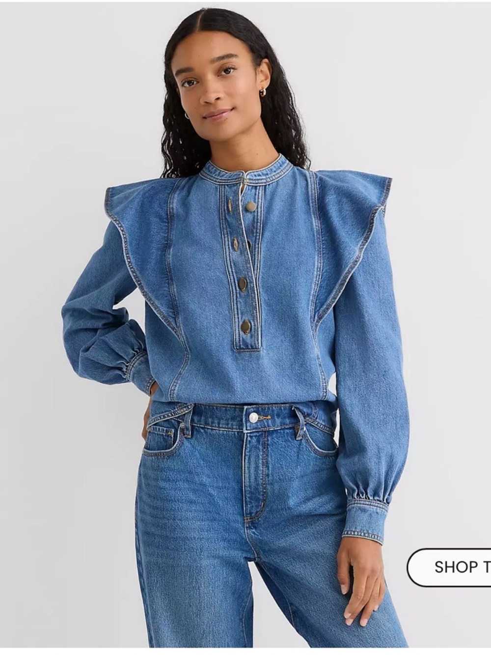 LOFT Blue Denim Top
